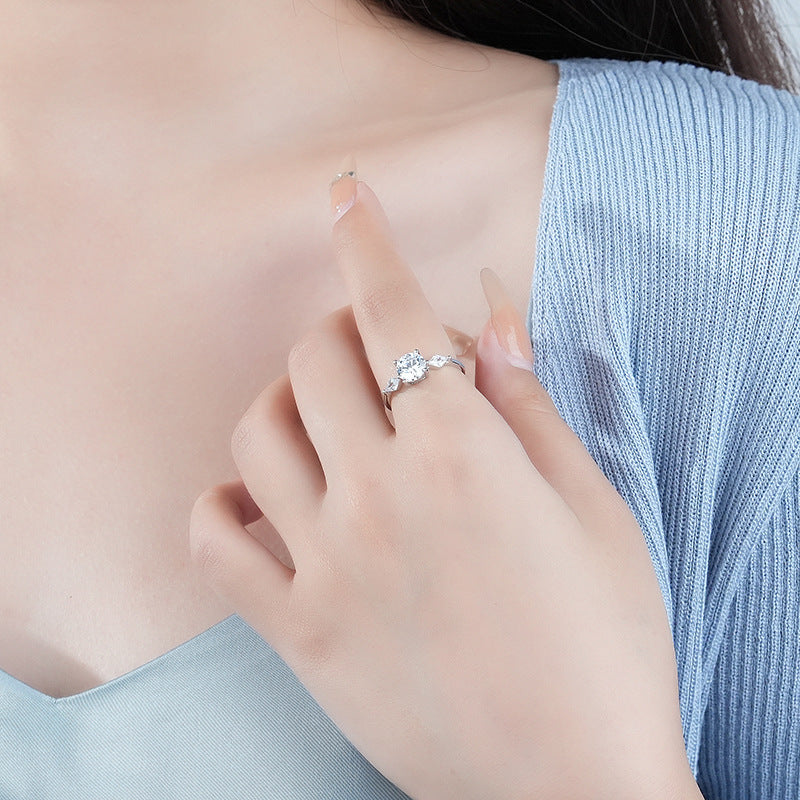 Sterling Silver Moissanite Ring