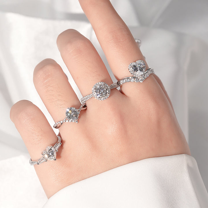Sterling Silver Moissanite Ring