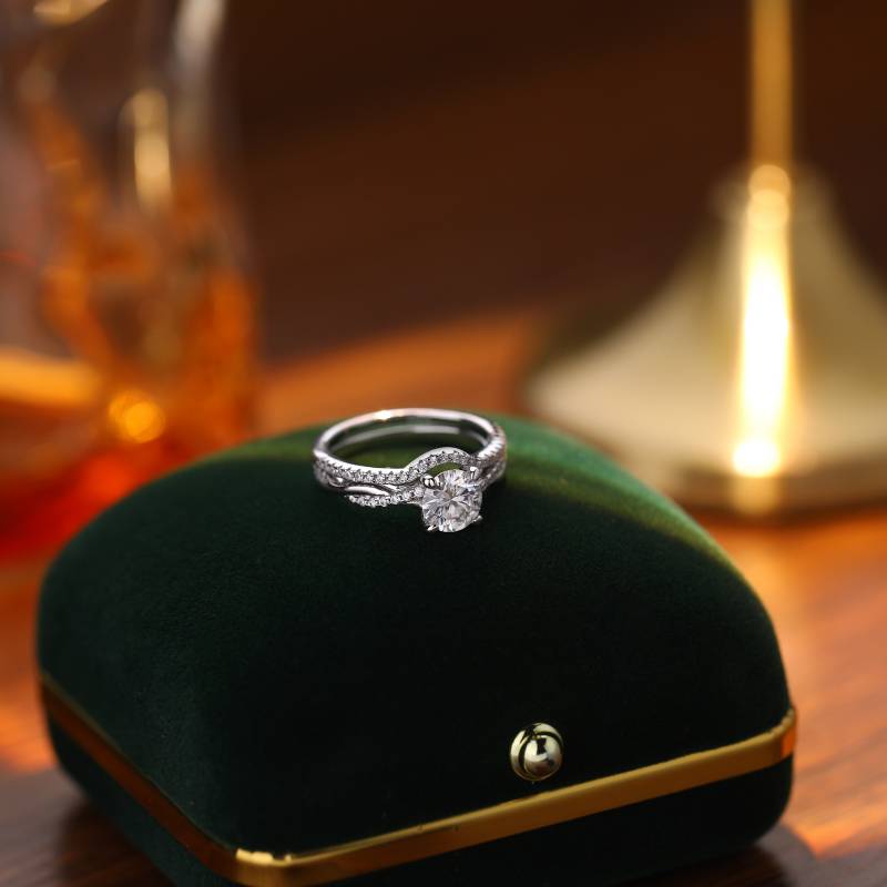 Sterling Silver Moissanite Ring