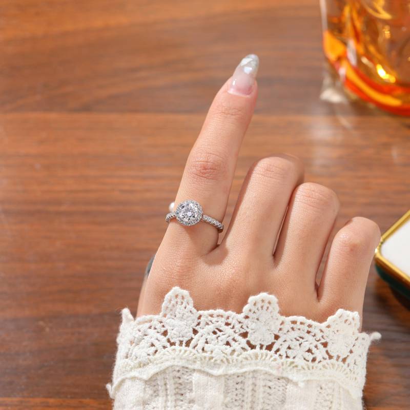 Sterling Silver Moissanite Ring