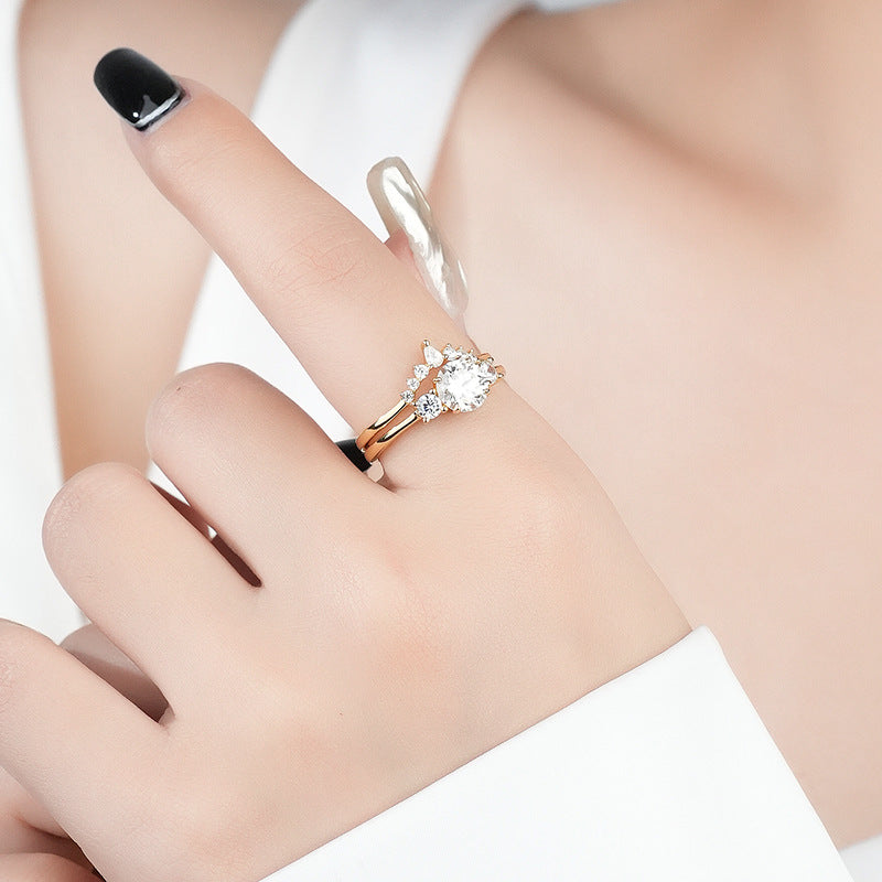 Sterling Silver Moissanite Ring
