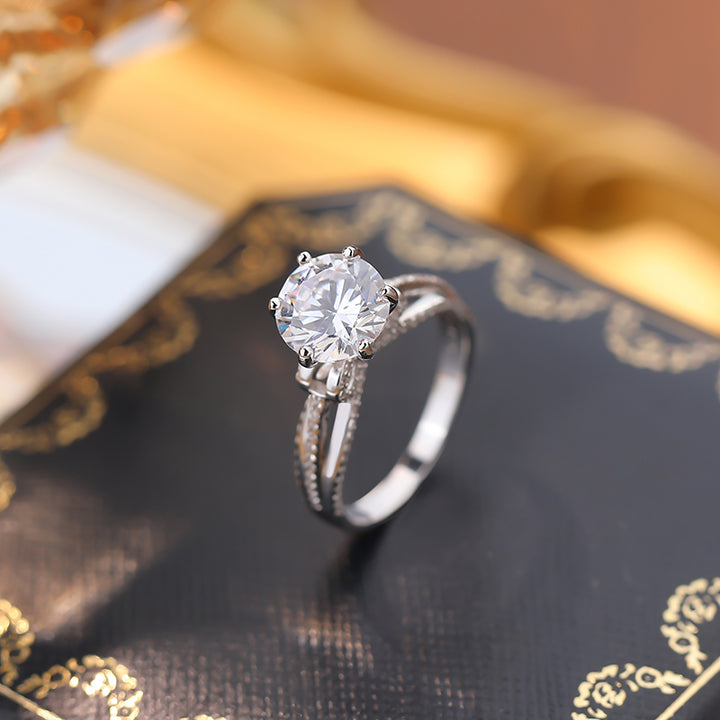 Sterling Silver Moissanite Ring