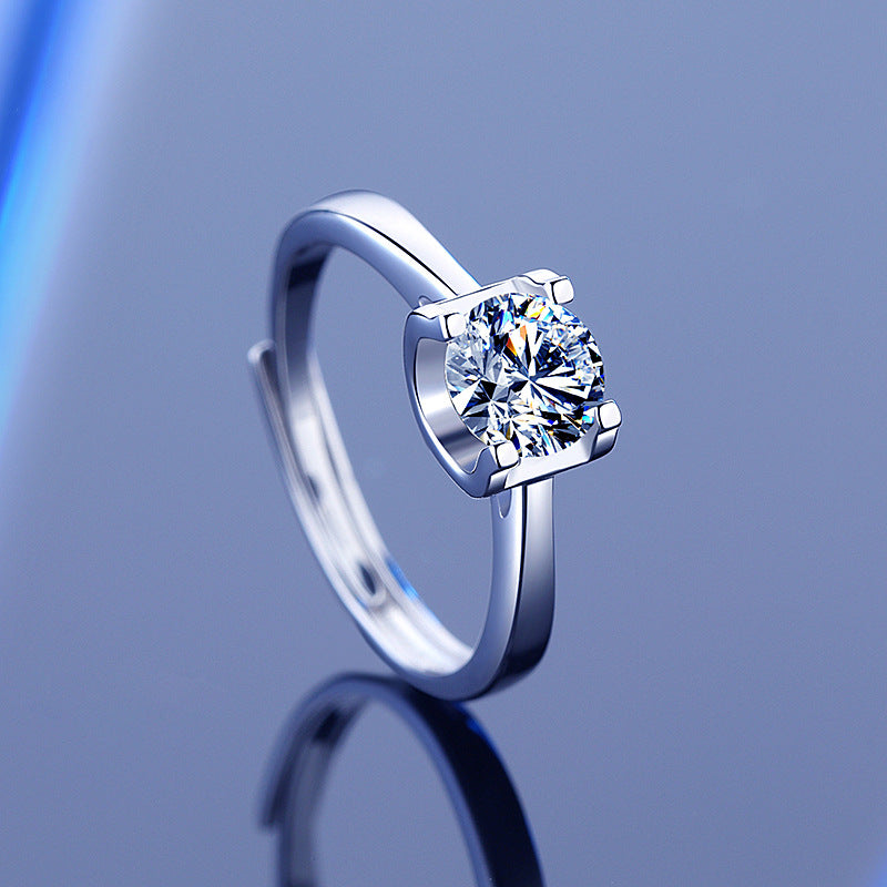 Sterling Silver Moissanite Ring