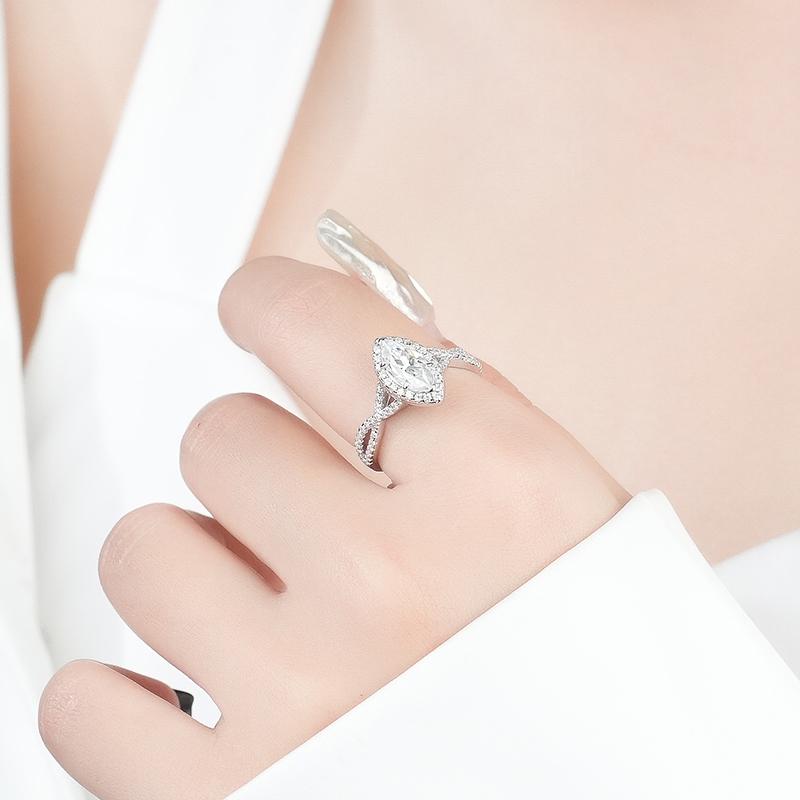 Sterling Silver Moissanite Ring