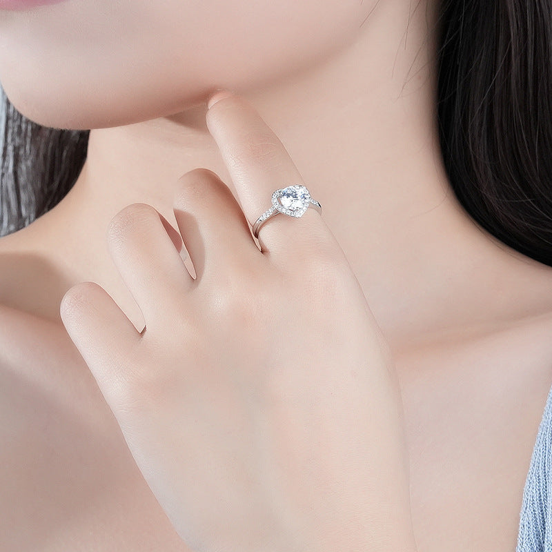 Sterling Silver Moissanite Ring