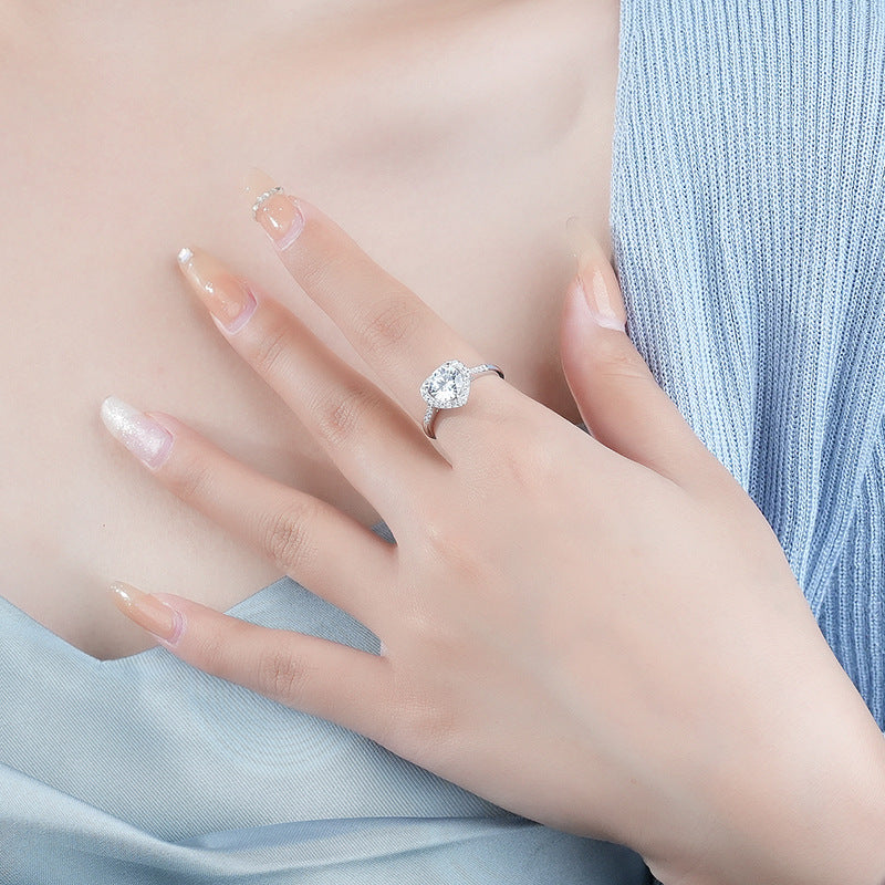 Sterling Silver Moissanite Ring