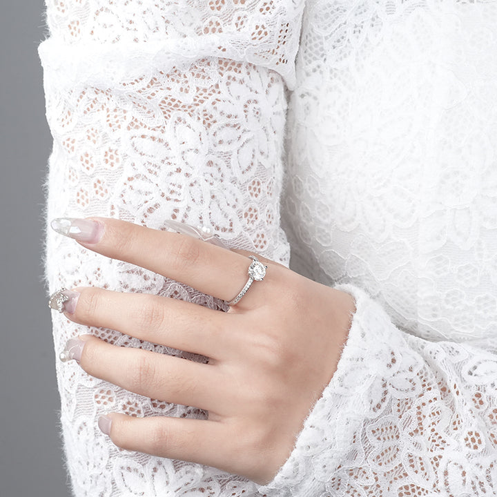 Sterling Silver Moissanite Ring