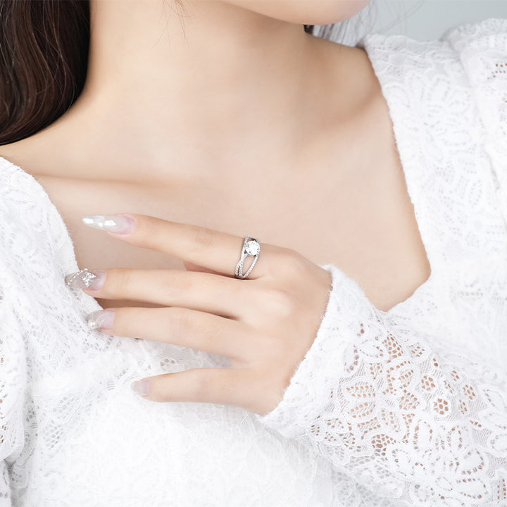 Sterling Silver Moissanite Ring