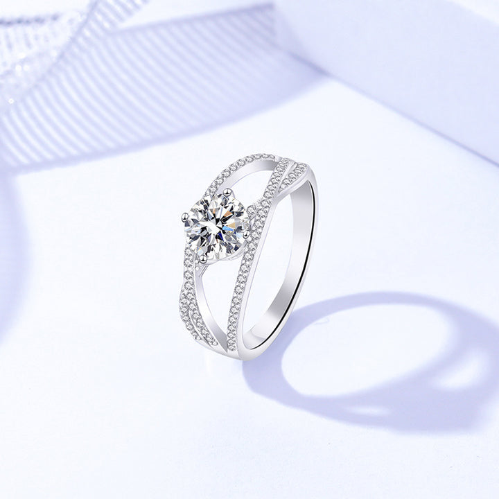 Sterling Silver Moissanite Ring
