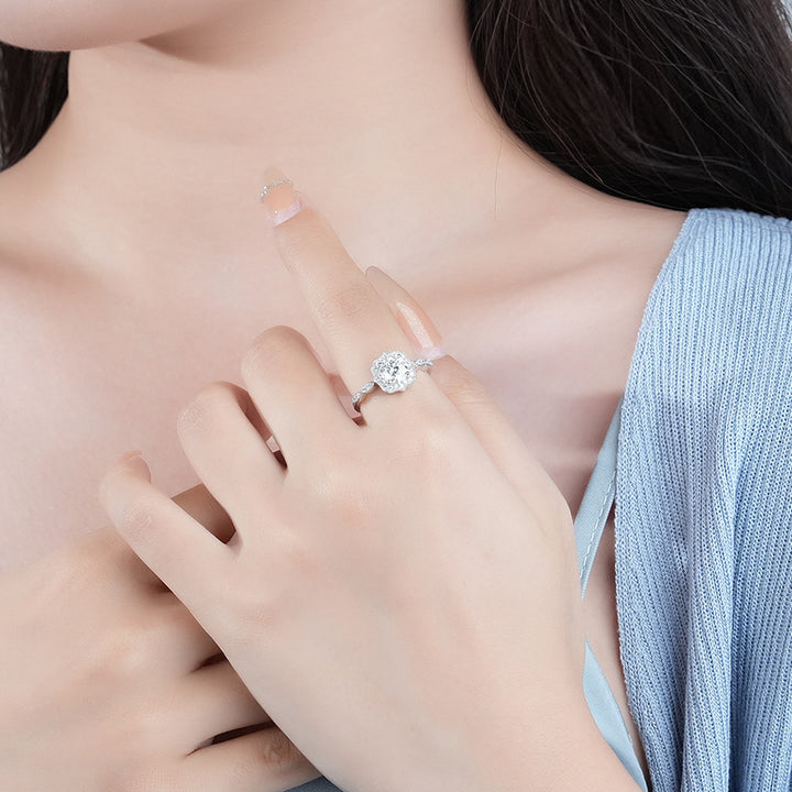 Sterling Silver Moissanite Ring