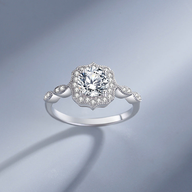 Sterling Silver Moissanite Ring