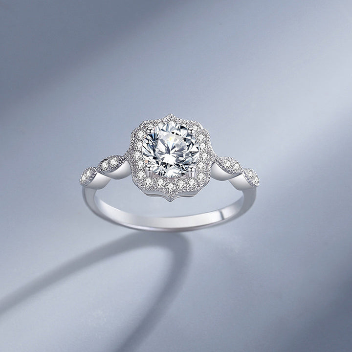 Sterling Silver Moissanite Ring
