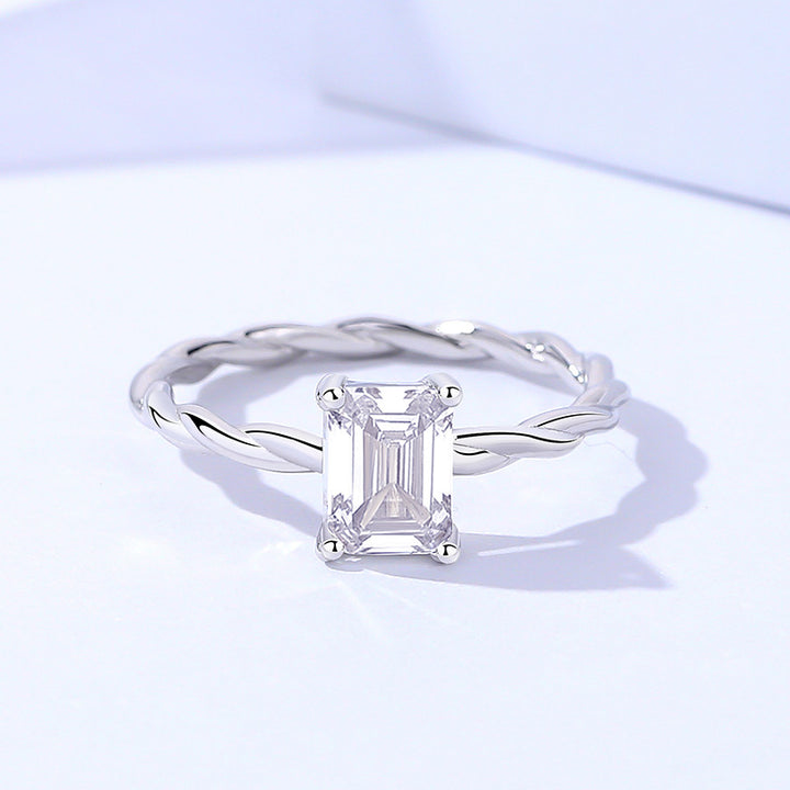 Sterling Silver Moissanite Ring
