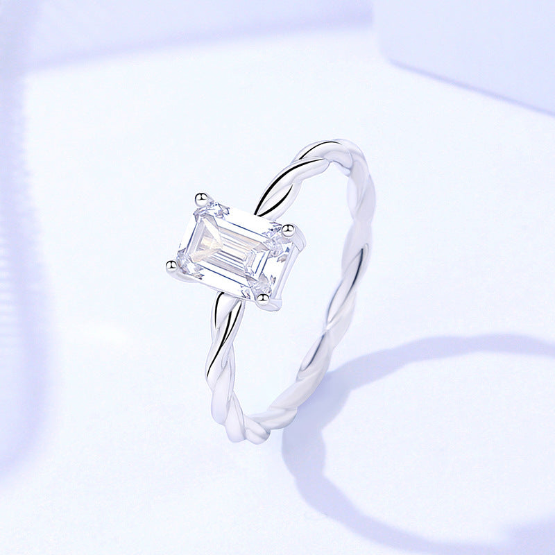 Sterling Silver Moissanite Ring