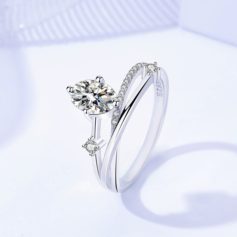 Sterling Silver Moissanite Ring