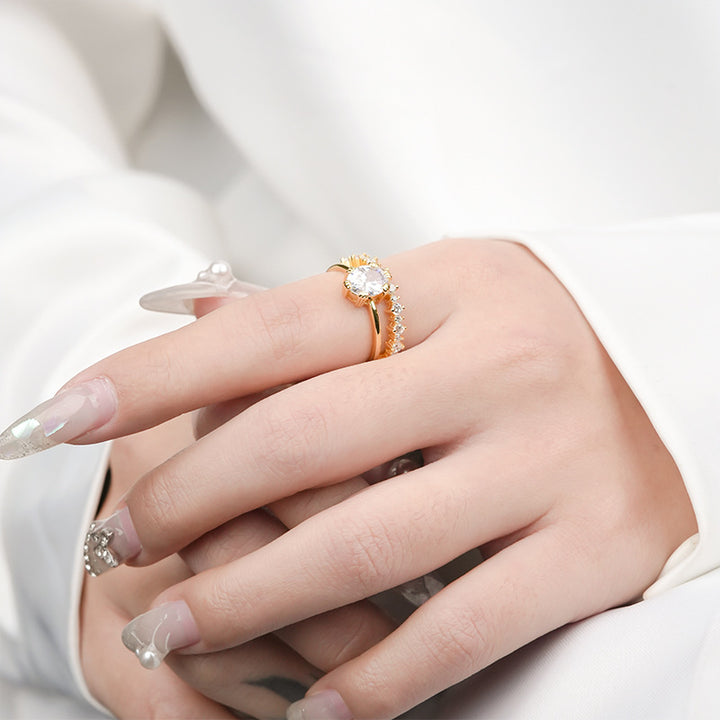 Sterling Silver Moissanite Ring