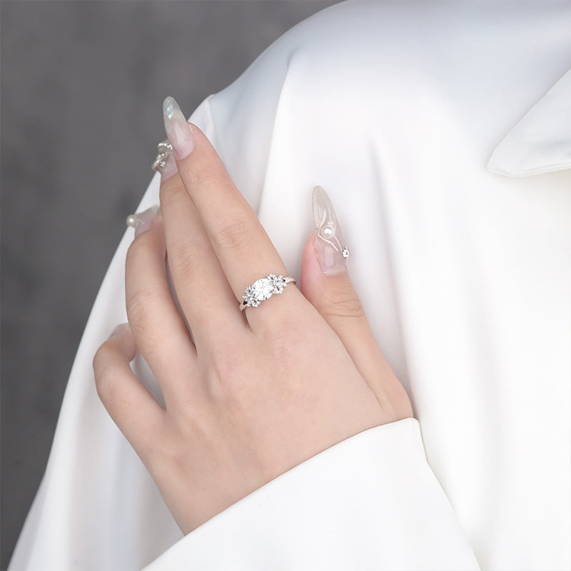 Sterling Silver Moissanite Ring