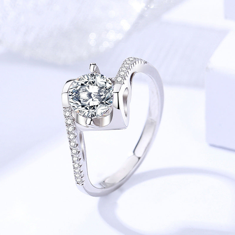 Sterling Silver Moissanite Ring