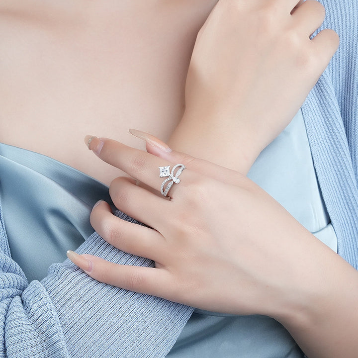 Sterling Silver Moissanite Ring