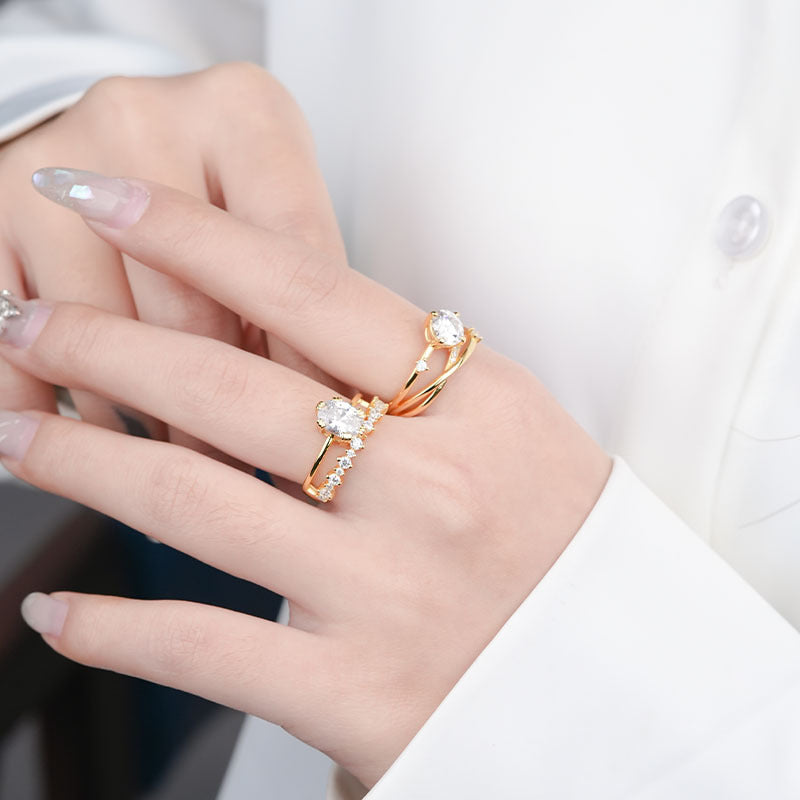 Sterling Silver Moissanite Ring