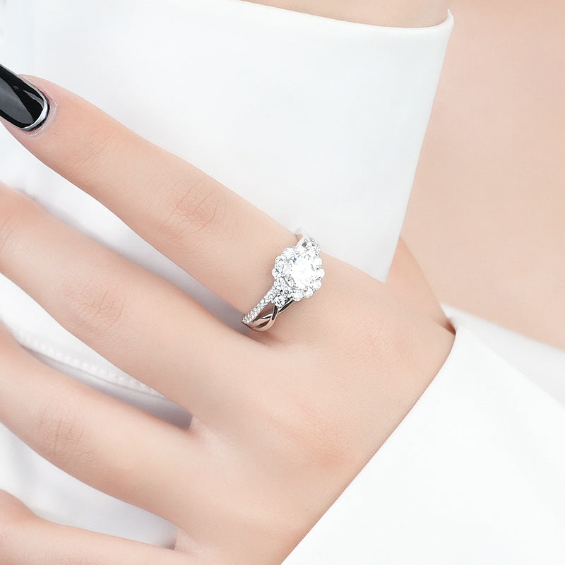 Sterling Silver Moissanite Ring