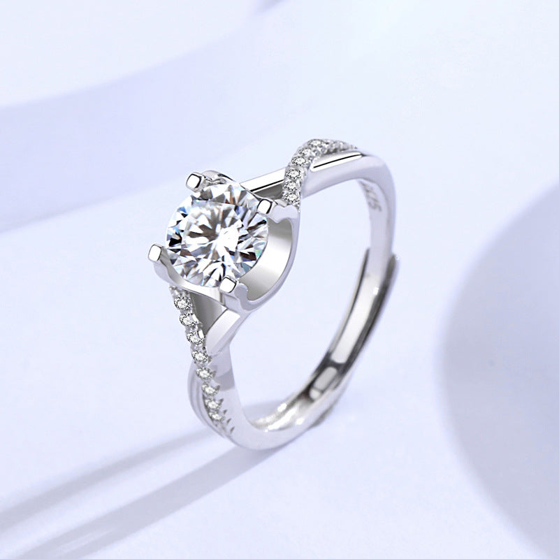 Sterling Silver Moissanite Ring