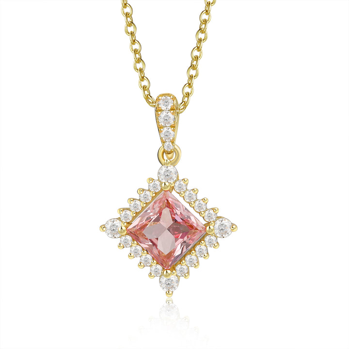 Silver Lab Pink Sapphire Necklace