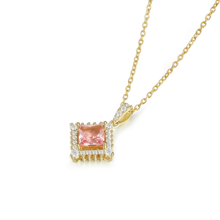 Silver Lab Pink Sapphire Necklace