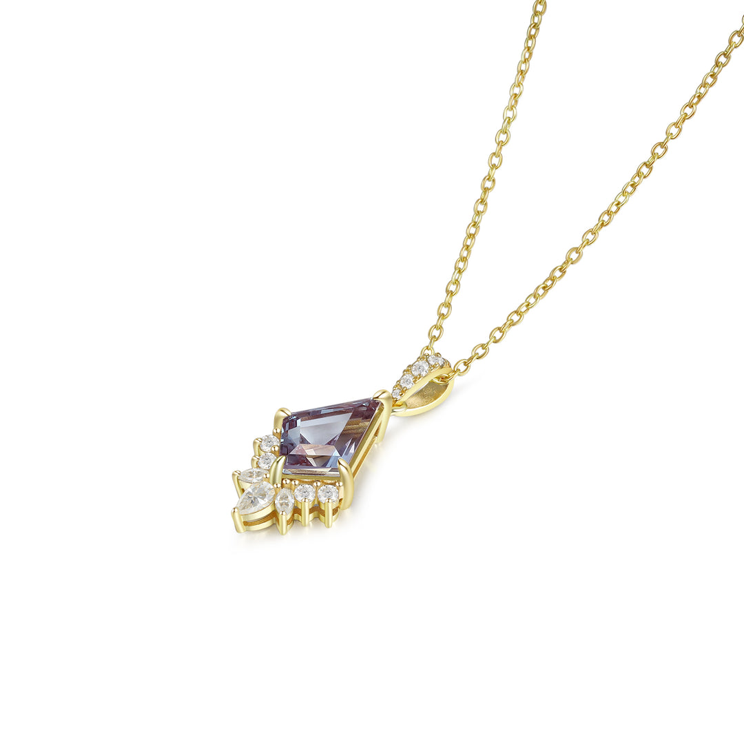 Silver Lab Alexandrite Necklace