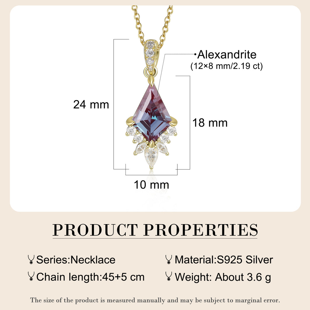 Silver Lab Alexandrite Necklace