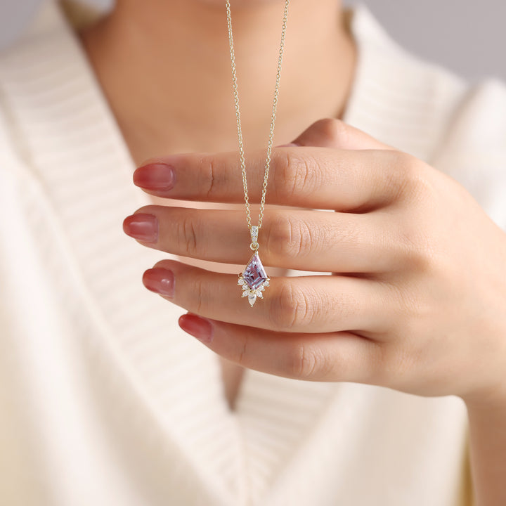 Silver Lab Alexandrite Necklace