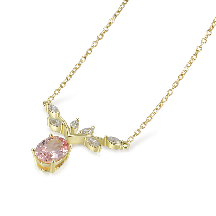 Silver Lab Pink Sapphire Necklace