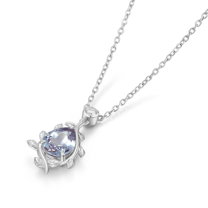 Silver Lab Alexandrite Necklace