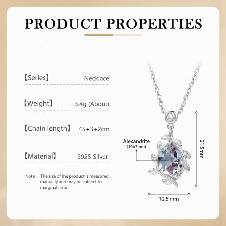 Silver Lab Alexandrite Necklace