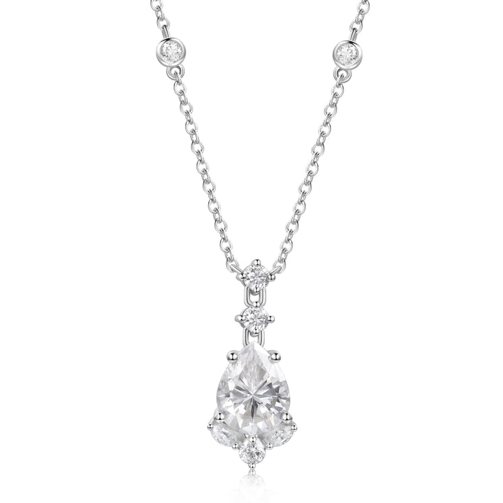 Silver Lab Moissanite Necklace