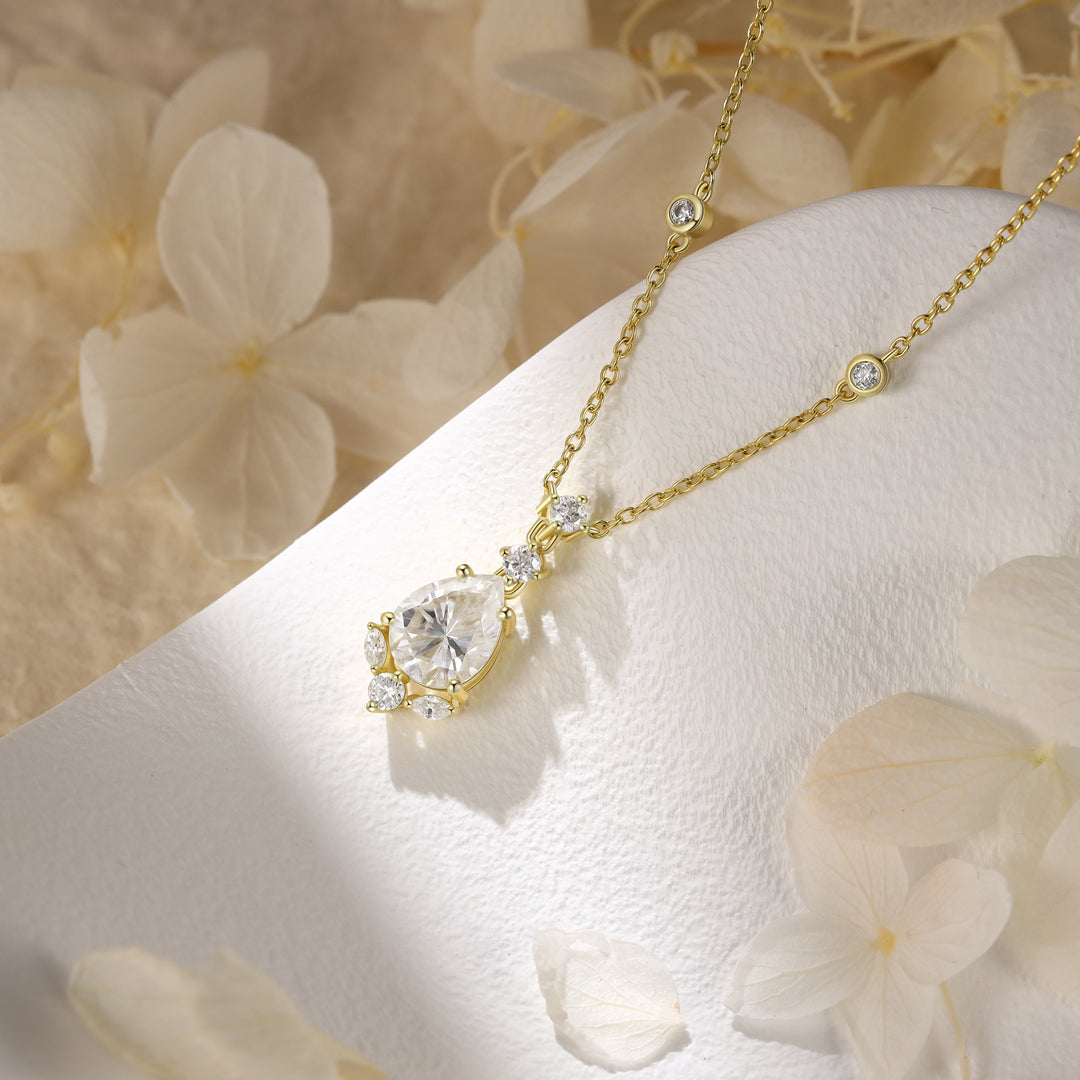 Silver Lab Moissanite Necklace