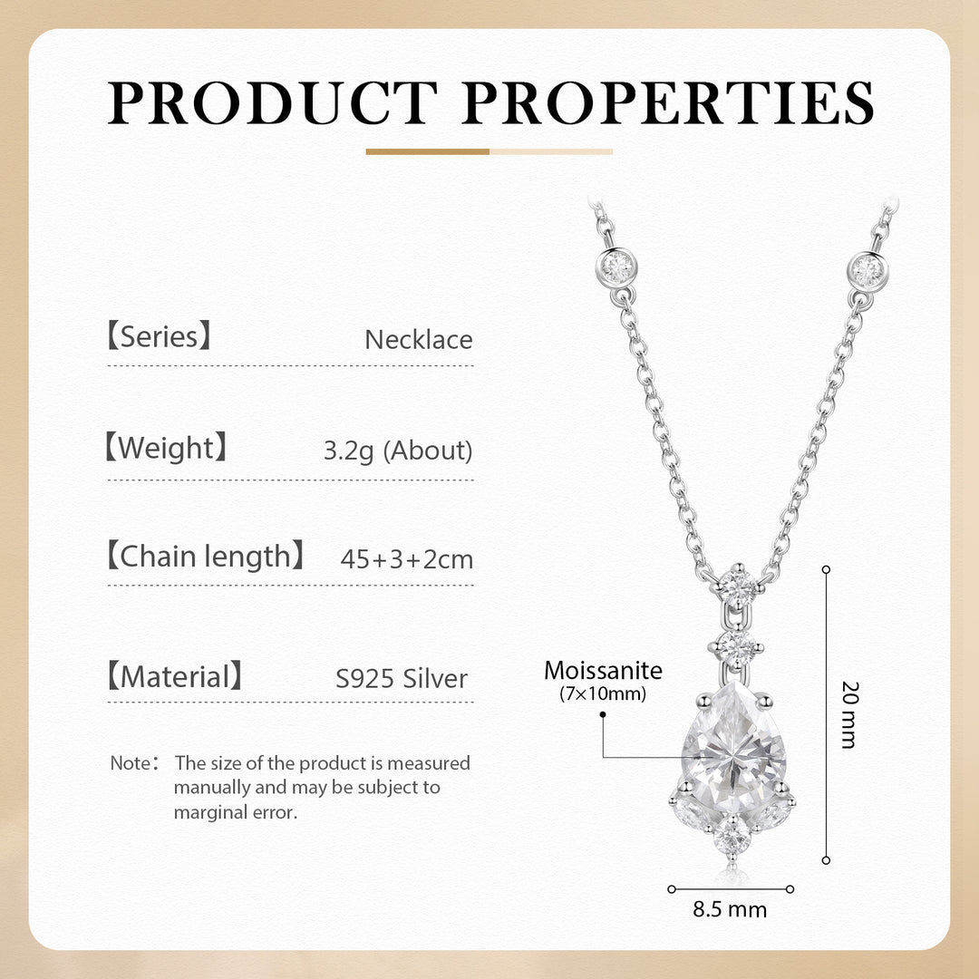 Silver Lab Moissanite Necklace