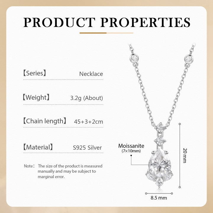 Silver Lab Moissanite Necklace