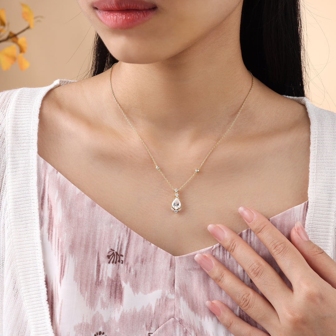 Silver Lab Moissanite Necklace