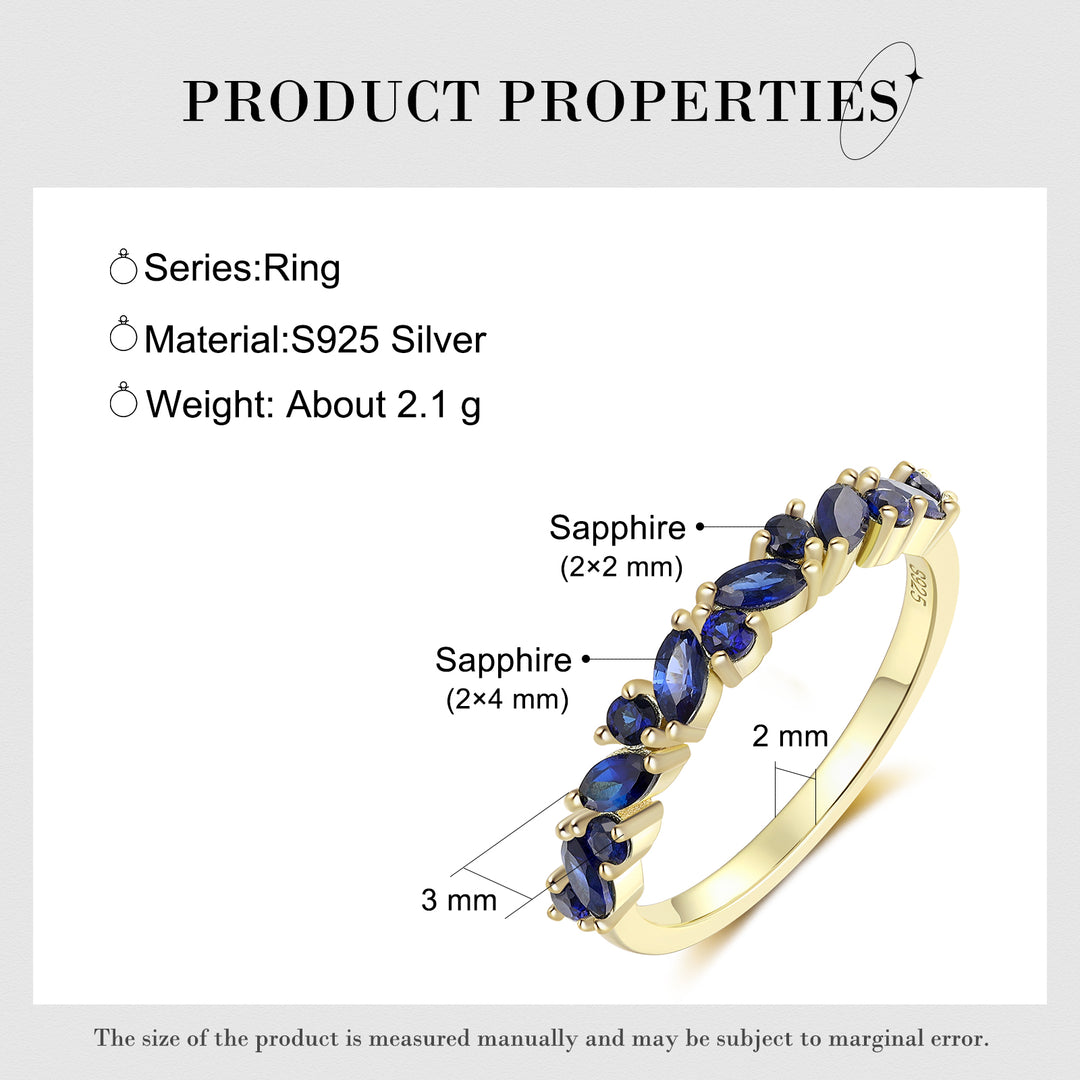 925 Sterling Silver Sapphire Ring