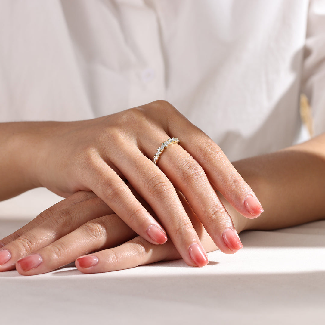 Sterling Silver Lab Moissanite Ring