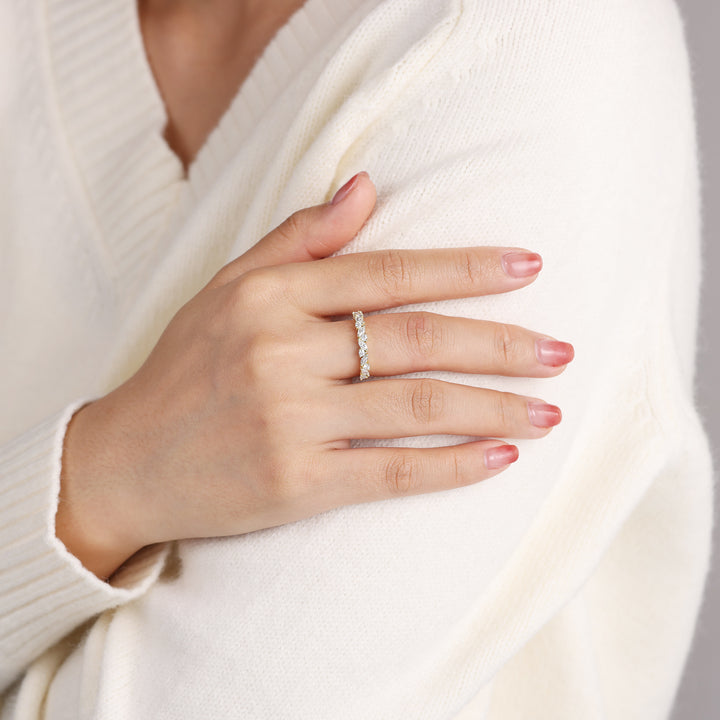 Sterling Silver Lab Moissanite Ring