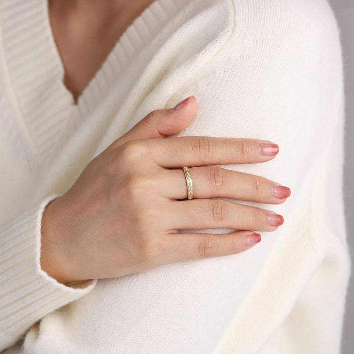 Sterling Silver Lab Moissanite Ring
