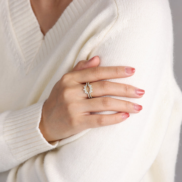 Sterling Silver Lab Moissanite Ring
