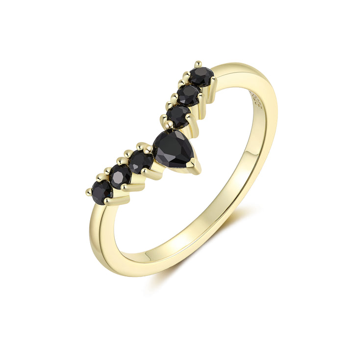 Sterling Silver Black Spinel Ring