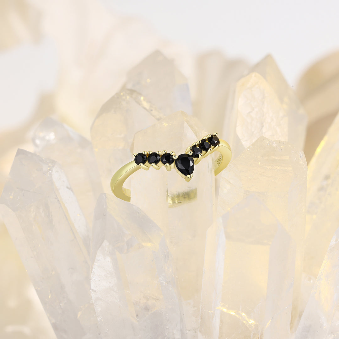 Sterling Silver Black Spinel Ring