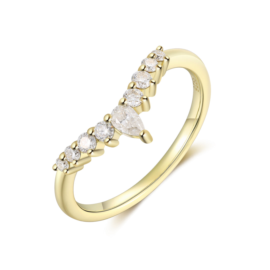 Sterling Silver Lab Moissanite Ring