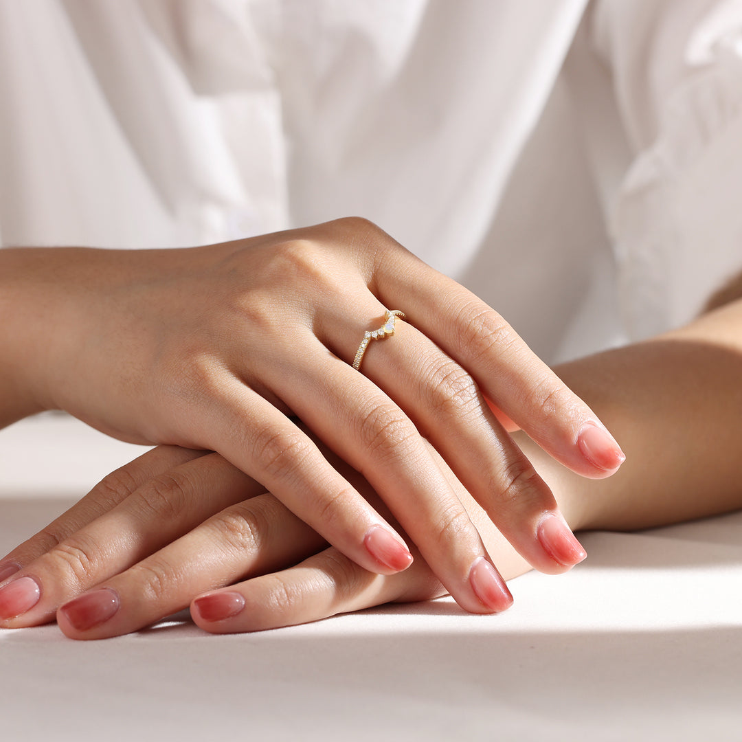 Sterling Silver Lab Moissanite Ring