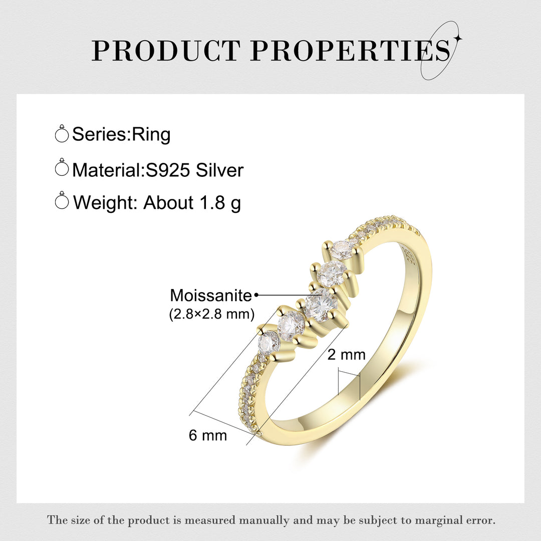 Sterling Silver Lab Moissanite Ring