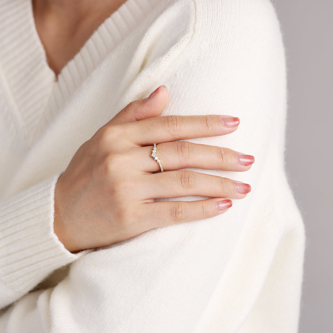 Sterling Silver Lab Moissanite Ring